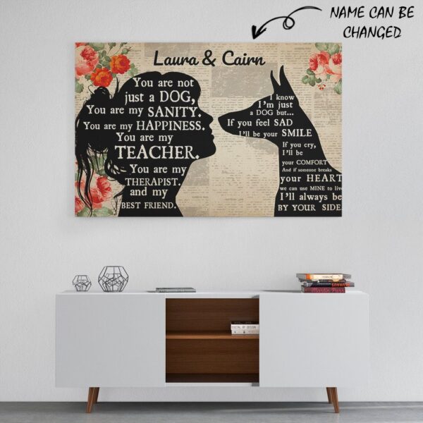 Gearhuman 3D Doberman My Best Friend Custom Name Canvas GW260119 Canvas