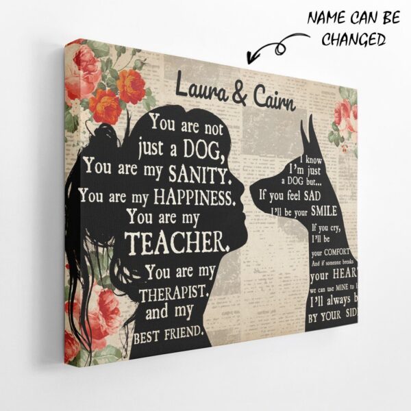 Gearhuman 3D Doberman My Best Friend Custom Name Canvas GW260119 Canvas