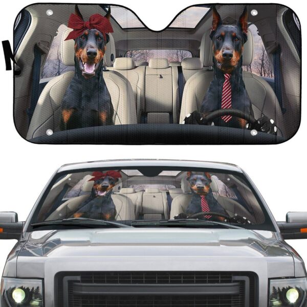 Gearhuman 3D Doberman Pinscher Dog Auto Car Sunshade GV03036 Auto Sunshade