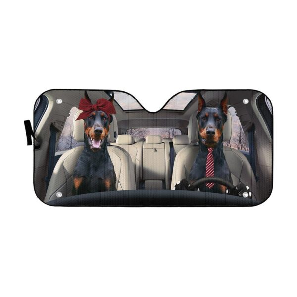 Gearhuman 3D Doberman Pinscher Dog Auto Car Sunshade GV03036 Auto Sunshade 57''x27.5''