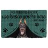 Gearhuman 3D Doberman Pinscher We Know Youre Here Custom Name Doormat GW01023 Doormat Doormat S(15,8''x23,6'')