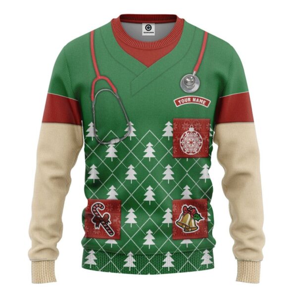 Gearhuman 3D Doctor Ugly Sweater Custom Tshirt Hoodie Apparel GW15101 3D Apparel Long Sleeve S