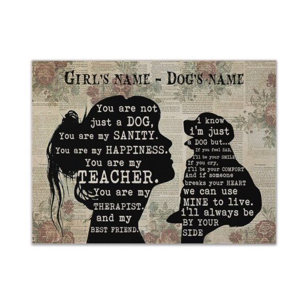 Gearhuman 3D Dog Lover Custom Name Canvas GK04012 Canvas 1 Piece Non Frame M
