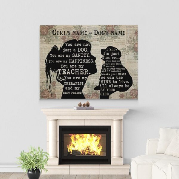 Gearhuman 3D Dog Lover Custom Name Canvas GK04012 Canvas