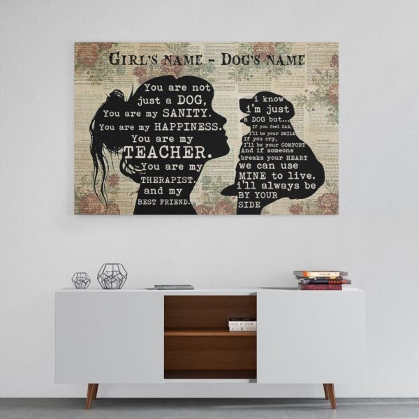 Gearhuman 3D Dog Lover Custom Name Canvas GK04012 Canvas 