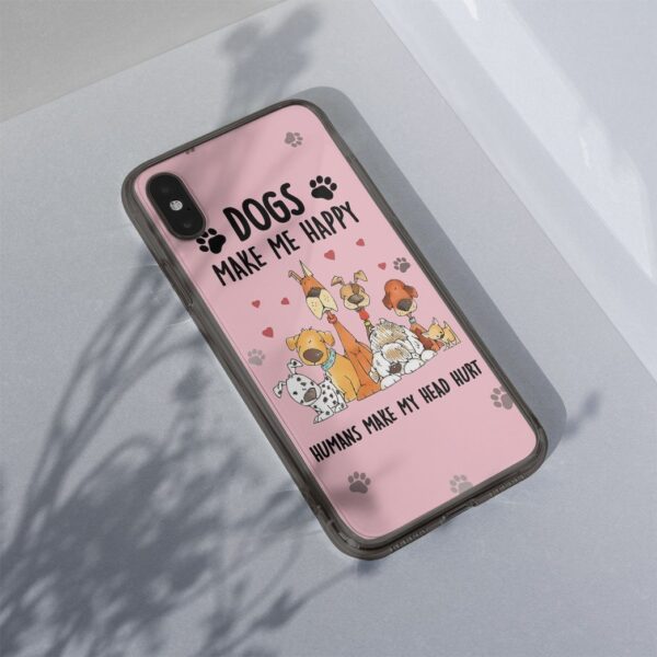 Gearhuman 3D Dogs Make Me Happy Phonecase GB24111 Glass Phone Case 