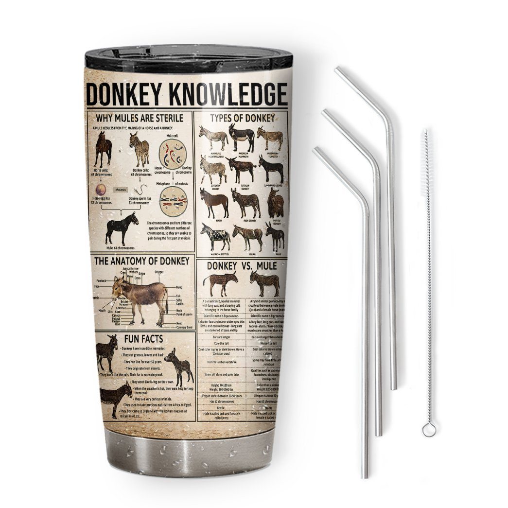 Gearhuman 3D Donkey Knowledge Giveashitometer Custom Tumbler GB01023 Tumbler