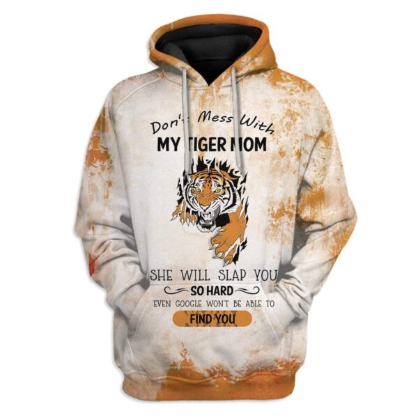 Gearhuman 3D Dont Mess With My Tiger Mom Custom Hoodies Apparel GT27025 3D Custom Fleece Hoodies Hoodie S 