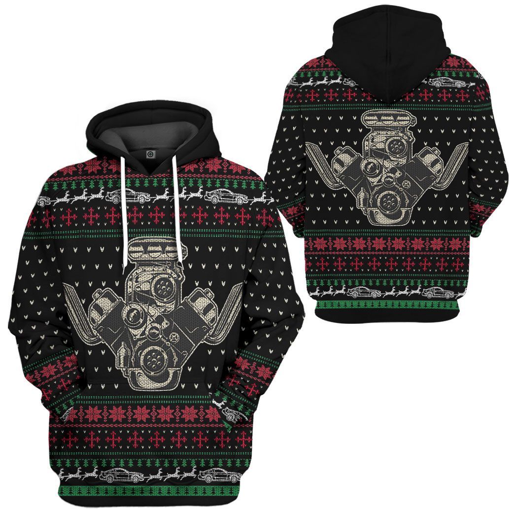 Gearhuman 3D Drag Racing Christmas Sweater Custom Tshirt Hoodie Apparel CW06115 3D Apparel