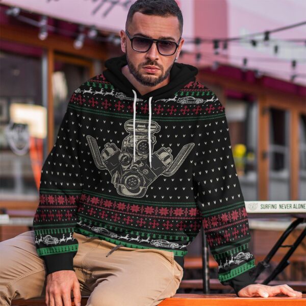 Gearhuman 3D Drag Racing Christmas Sweater Custom Tshirt Hoodie Apparel CW06115 3D Apparel