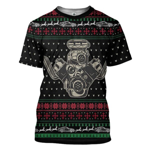 Gearhuman 3D Drag Racing Christmas Sweater Custom Tshirt Hoodie Apparel CW06115 3D Apparel T-Shirt S