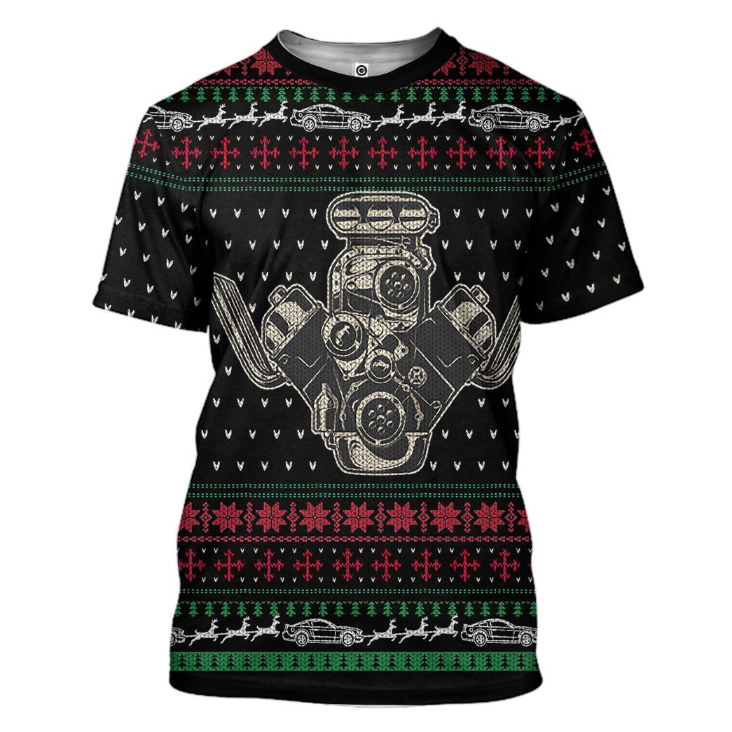 Gearhuman 3D Drag Racing Christmas Sweater Custom Tshirt Hoodie Apparel CW06115 3D Apparel T-Shirt S