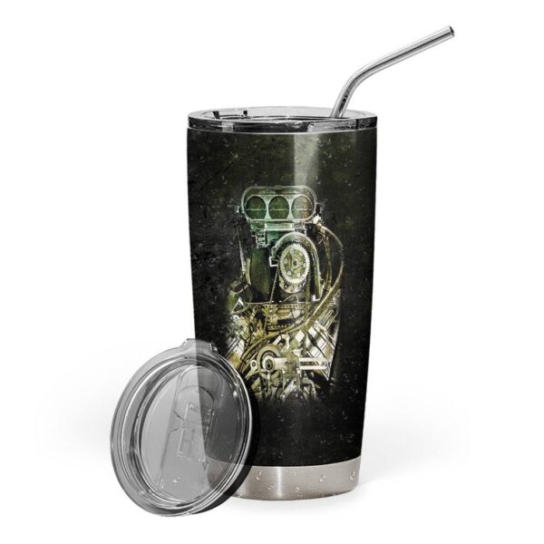 Gearhuman 3D Drag Racing Custom Name Design Insulated Vacuum Glitter Tumbler GV04115 Tumbler Black Short 20oz