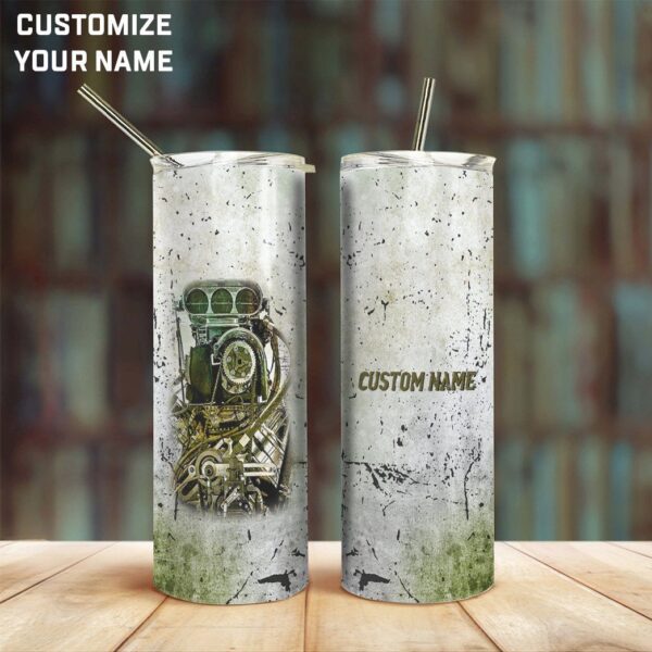 Gearhuman 3D Drag Racing Custom Name Design Insulated Vacuum Glitter Tumbler GV04115 Tumbler White Long 20oz