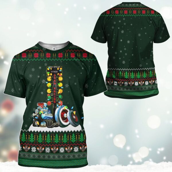 Gearhuman 3D Drag Racing Custom Tshirt Hoodie Apparel GL05111 3D Apparel 