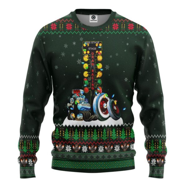 Gearhuman 3D Drag Racing Custom Tshirt Hoodie Apparel GL05111 3D Apparel Long Sleeve S 