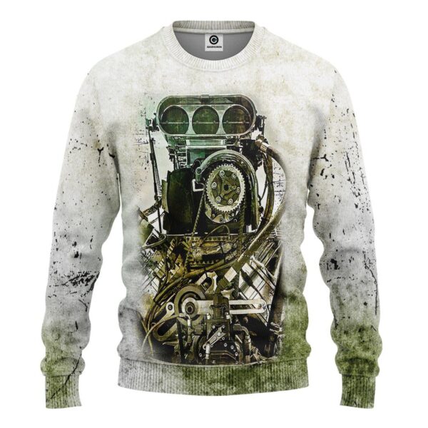Gearhuman 3D Drag Racing Engine Custom Tshirt Hoodie Apparel GVC05114 3D Apparel Long Sleeve S
