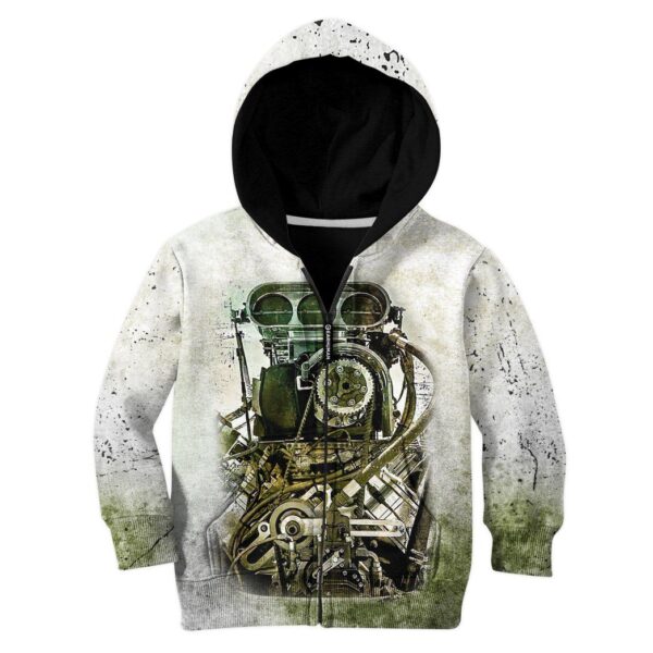 Gearhuman 3D Drag Racing Kids Custom Tshirt Hoodie Apparel GV051112 Kid 3D Apparel Kid Zip Hoodie S' 