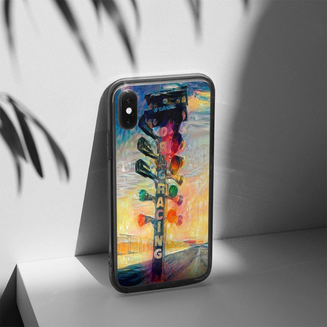 Gearhuman 3D Drag Racing Phonecase GK040111 Glass Phone Case