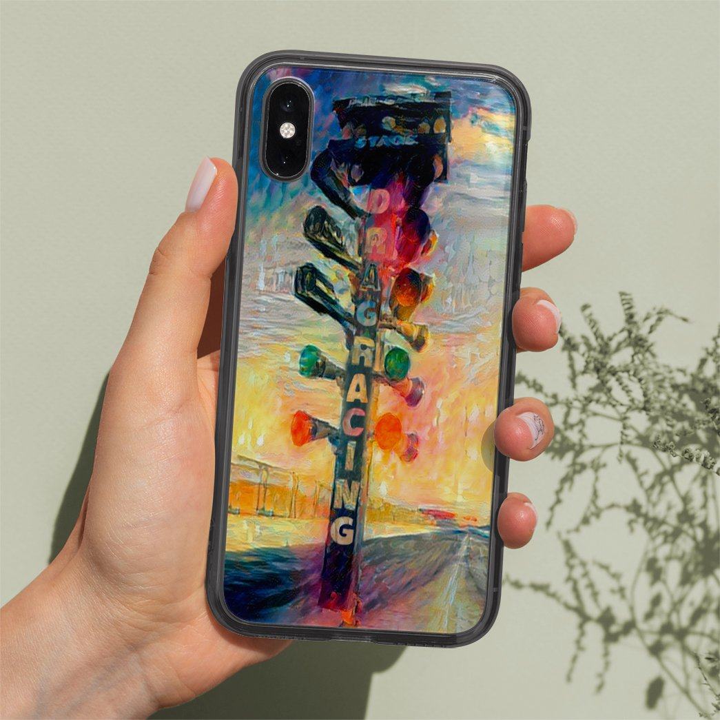 Gearhuman 3D Drag Racing Phonecase GK040111 Glass Phone Case