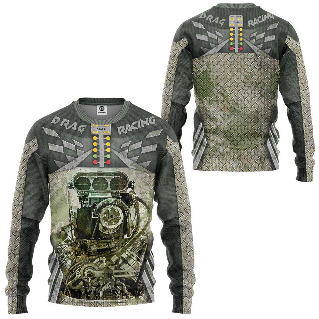 Gearhuman 3D Drag Racing Tshirt Hoodie Apparel ZL11111 3D Apparel