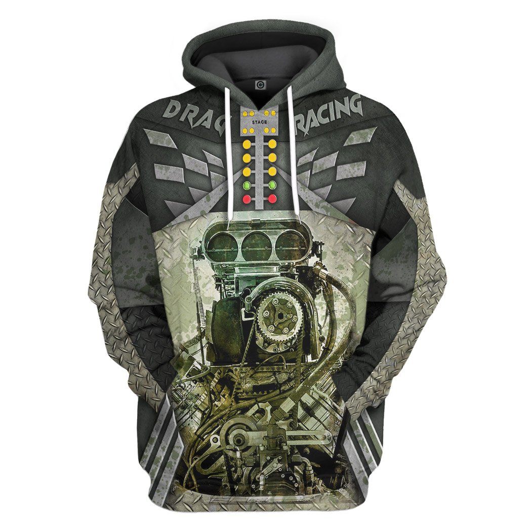 Gearhuman 3D Drag Racing Tshirt Hoodie Apparel ZL11111 3D Apparel Hoodie S