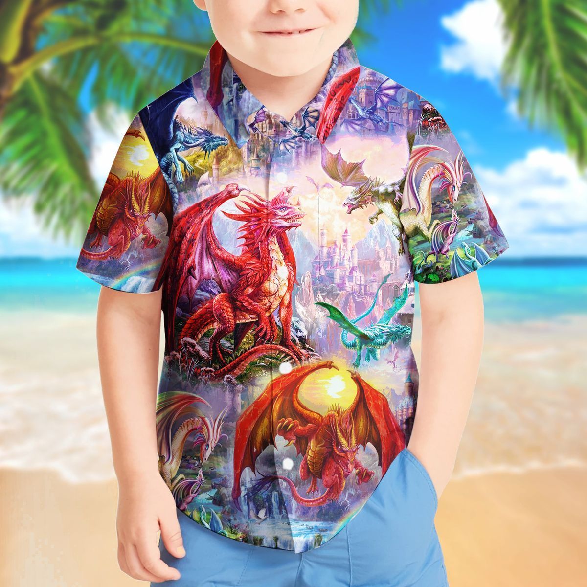 Gearhuman 3D Dragon Hawaii Shirt ZZ0507214 Short Sleeve Shirt