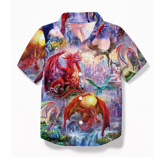 Gearhuman 3D Dragon Hawaii Shirt ZZ0507214 Short Sleeve Shirt Kid Hawaii Shirt XS
