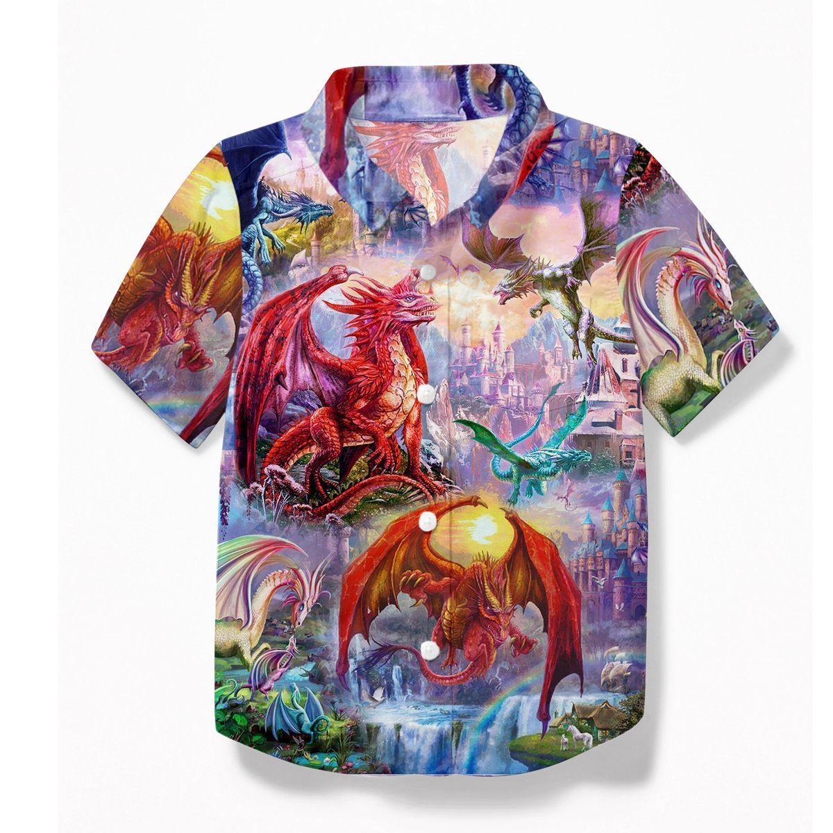 Gearhuman 3D Dragon Hawaii Shirt ZZ0507214 Short Sleeve Shirt Kid Hawaii Shirt XS