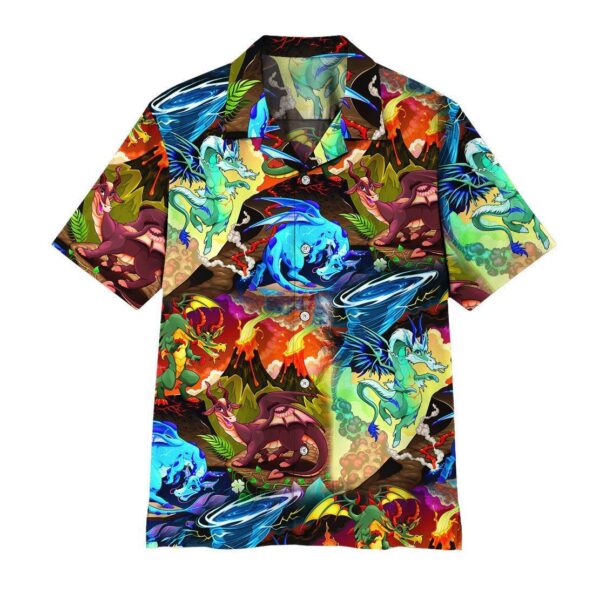 Gearhuman 3D Dragon Hawaii Shirt ZZ0507215 Short Sleeve Shirt Short Sleeve Shirt S