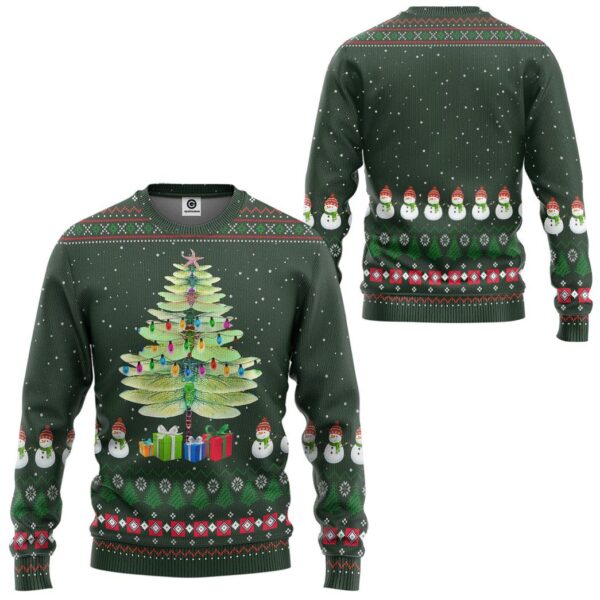 Gearhuman 3D Dragonfly Ugly Christmas Tree Custom Hoodie Apparel GN0911203 3D Apparel
