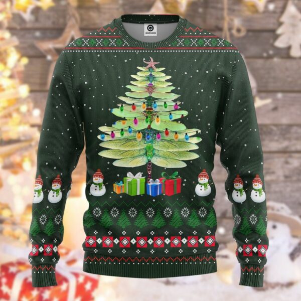 Gearhuman 3D Dragonfly Ugly Christmas Tree Custom Hoodie Apparel GN0911203 3D Apparel