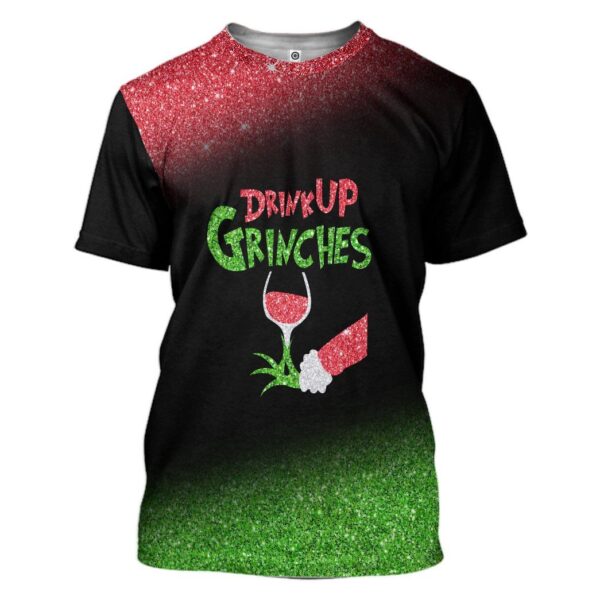 Gearhuman 3D Drink Up Grinches Custom Tshirt Apparel GW09102 3D T-shirt T-Shirt S 