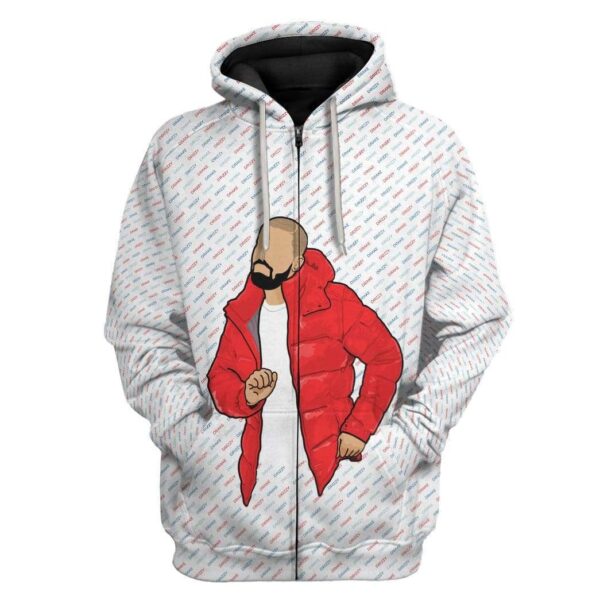 Gearhuman 3D Drizzy Drake OVO Owl Custom Hoodie Apparel GW270411 3D Custom Fleece Hoodies Zip Hoodie S