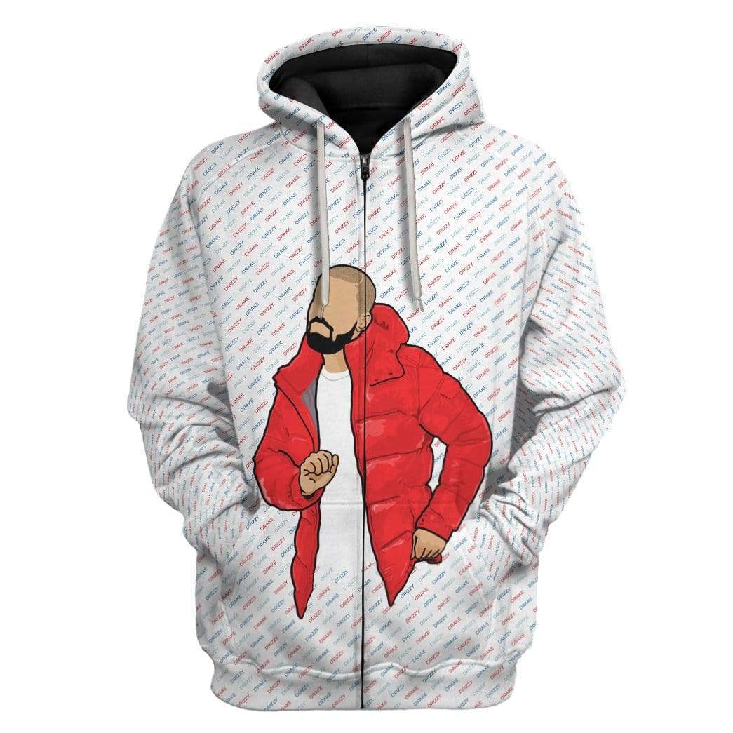 Gearhuman 3D Drizzy Drake OVO Owl Custom Hoodie Apparel GW270411 3D Custom Fleece Hoodies Zip Hoodie S