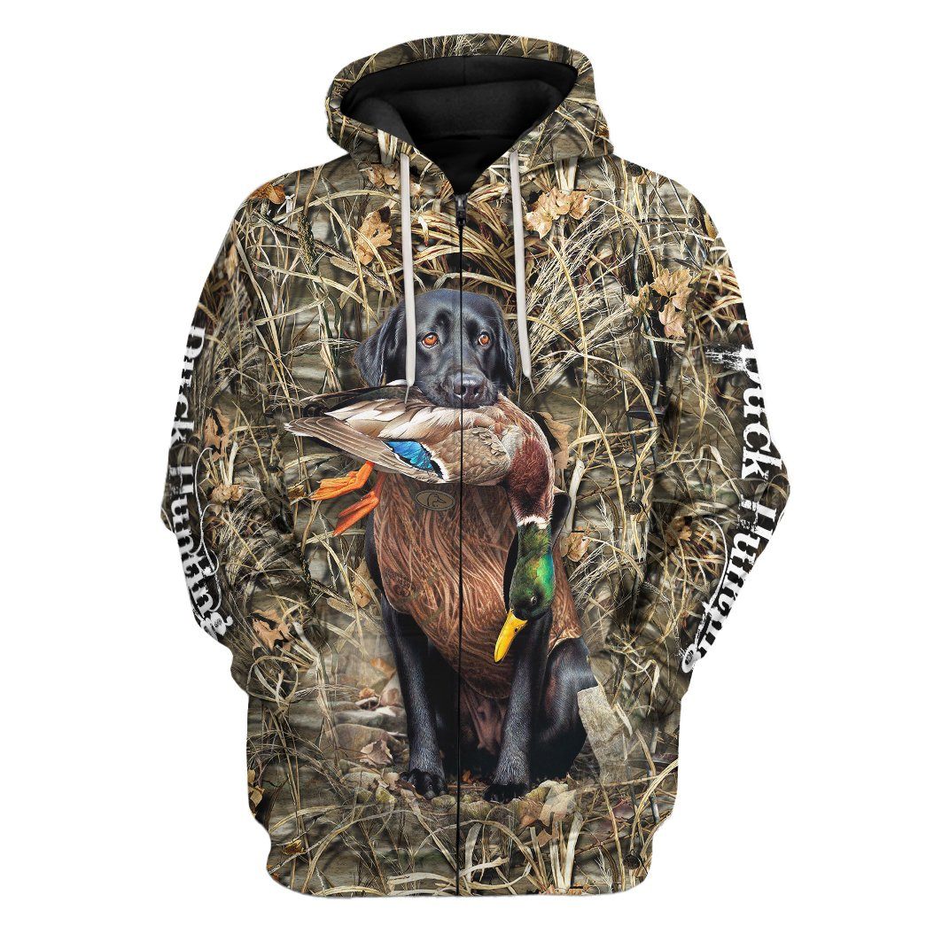 Gearhuman 3D Duck Hunting Custom Tshirt Hoodie Apparel GB18112 3D Apparel Zip Hoodie S