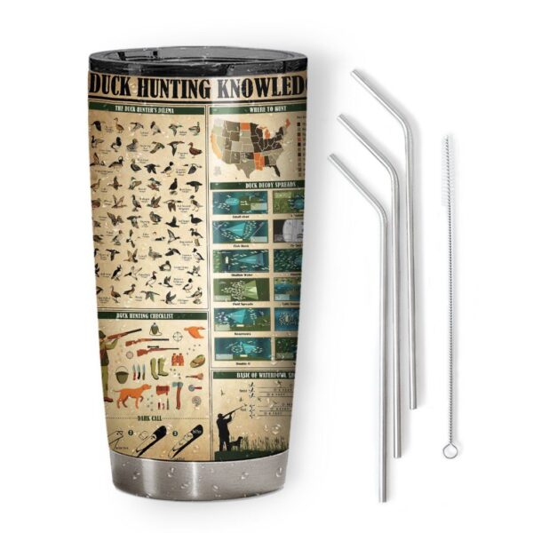 Gearhuman 3D Duck Hunting Knowledge Custom Design Vacuum Insulated Tumbler GB18113 Tumbler