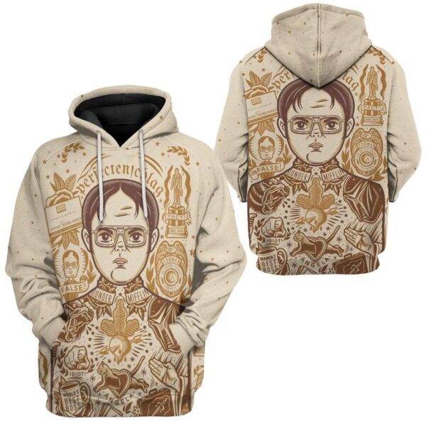 Gearhuman 3D Dwight Schrute The Office Custom Hoodie Apparel GW13072 3D Custom Fleece Hoodies 