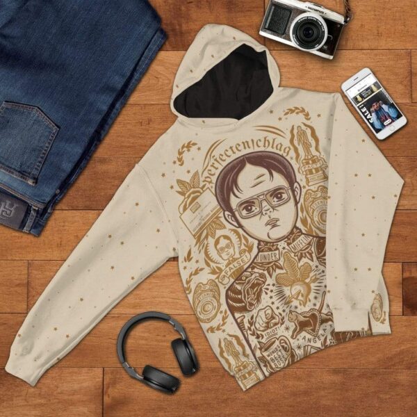 Gearhuman 3D Dwight Schrute The Office Custom Hoodie Apparel GW13072 3D Custom Fleece Hoodies 