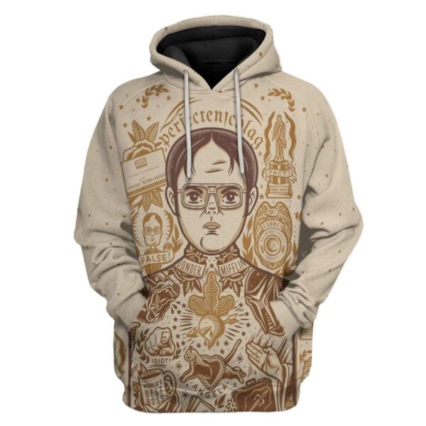 Gearhuman 3D Dwight Schrute The Office Custom Hoodie Apparel GW13072 3D Custom Fleece Hoodies Hoodie S 