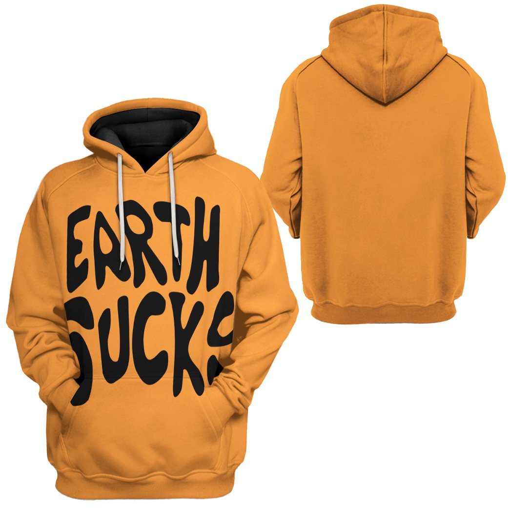 Gearhuman 3D Earth Sucks Custom Hoodie Apparel GN15092 3D Custom Fleece Hoodies