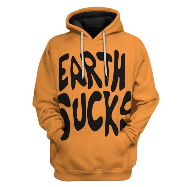 Gearhuman 3D Earth Sucks Custom Hoodie Apparel GN15092 3D Custom Fleece Hoodies Hoodie S 