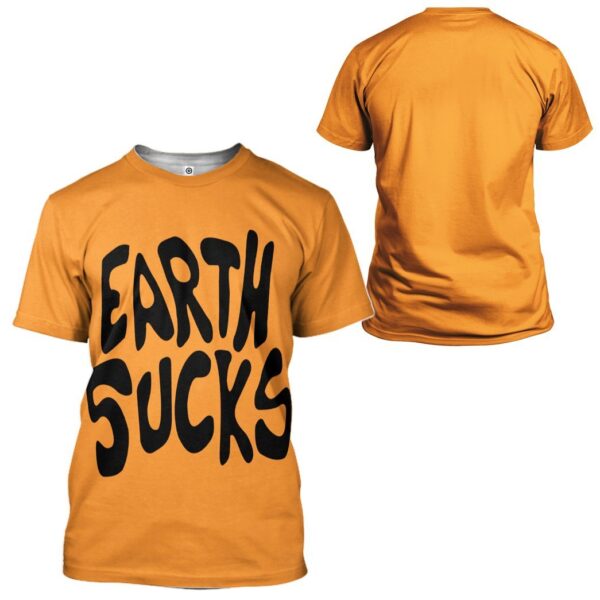 Gearhuman 3D Earth Sucks Custom Tshirt Apparel GN15092 3D T-shirt