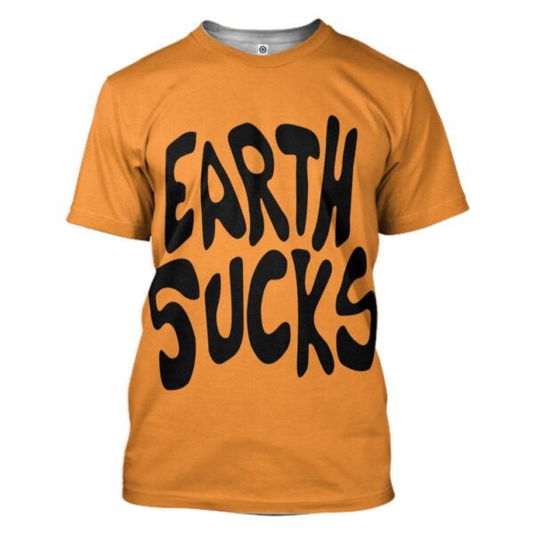 Gearhuman 3D Earth Sucks Custom Tshirt Apparel GN15092 3D T-shirt T-Shirt S 