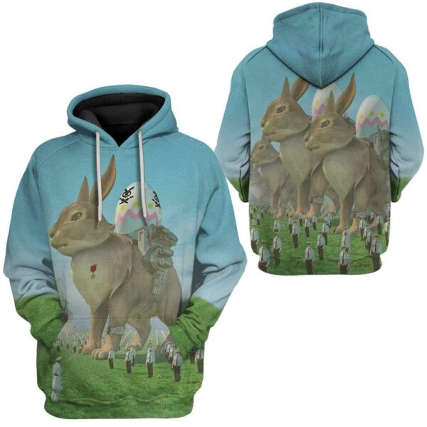 Gearhuman 3D Easter War Custom Hoodies Apparel GM19023 3D Custom Fleece Hoodies 