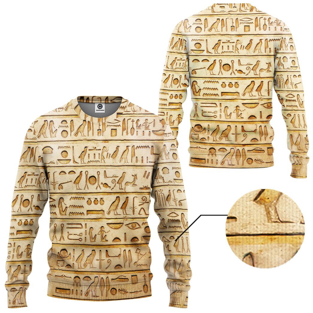 Gearhuman 3D Egypt Pattern Custom Tshirt Hoodie Apparel GK06012 3D Apparel