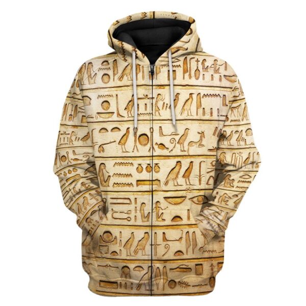 Gearhuman 3D Egypt Pattern Custom Tshirt Hoodie Apparel GK06012 3D Apparel Zip Hoodie S