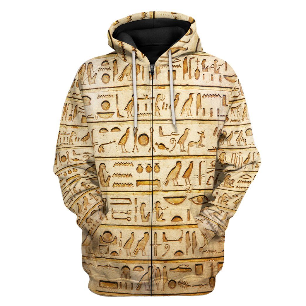 Gearhuman 3D Egypt Pattern Custom Tshirt Hoodie Apparel GK06012 3D Apparel Zip Hoodie S