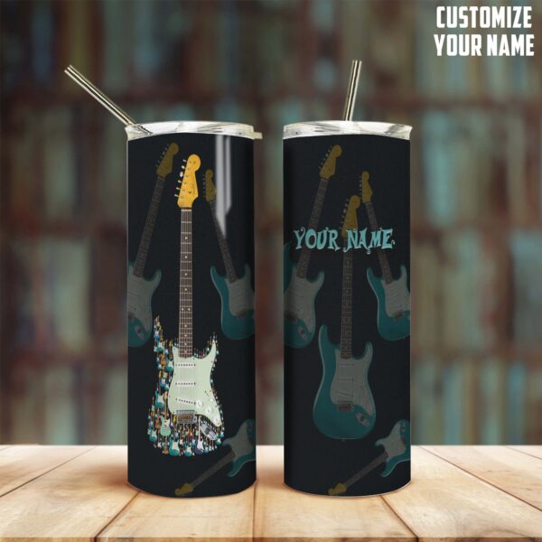 Gearhuman 3D Electric Guitar Custom Name Design Insulated Vacuum Tumbler GV051111 Tumbler Long 20oz