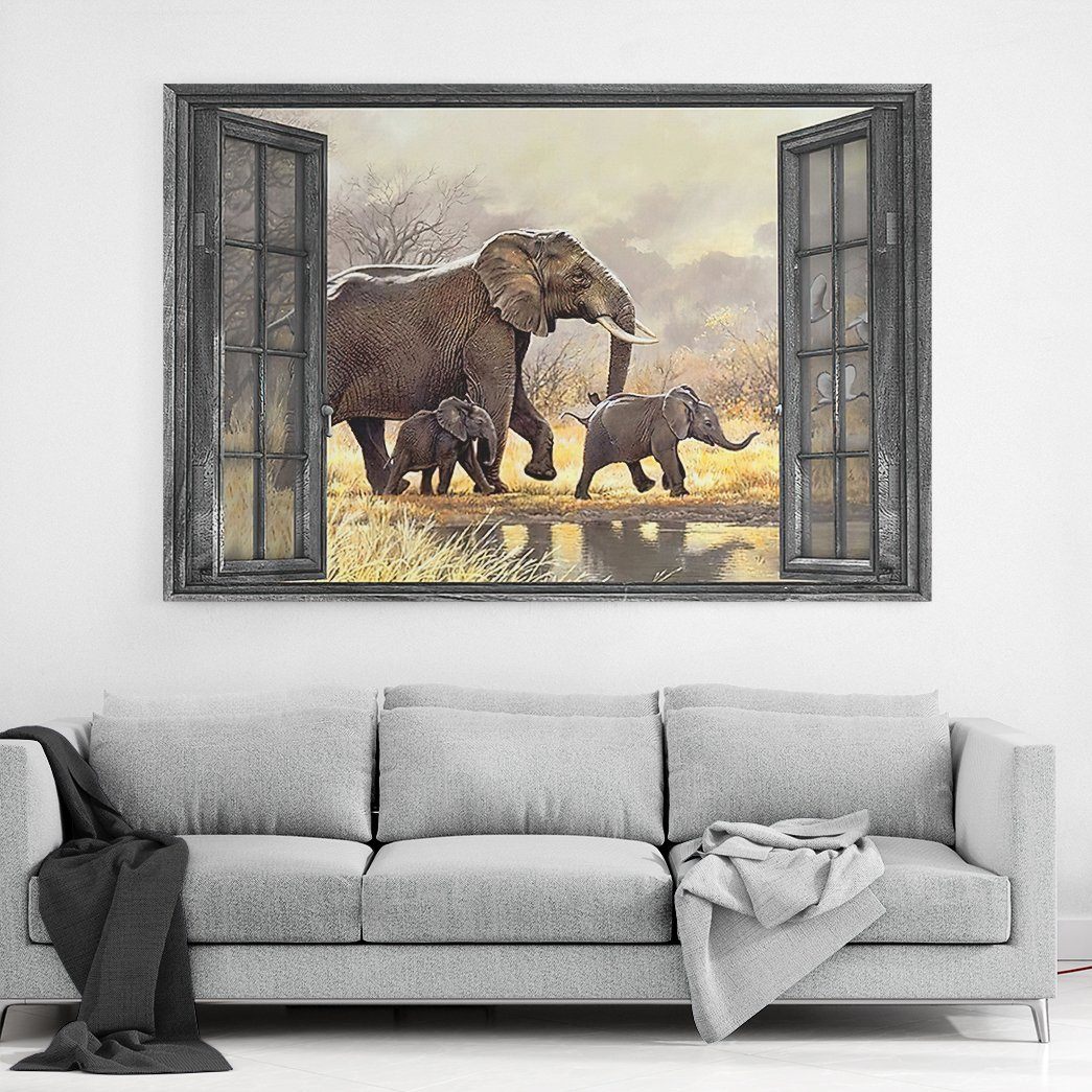 Gearhuman 3D Elephant Canvas GV22013 Canvas